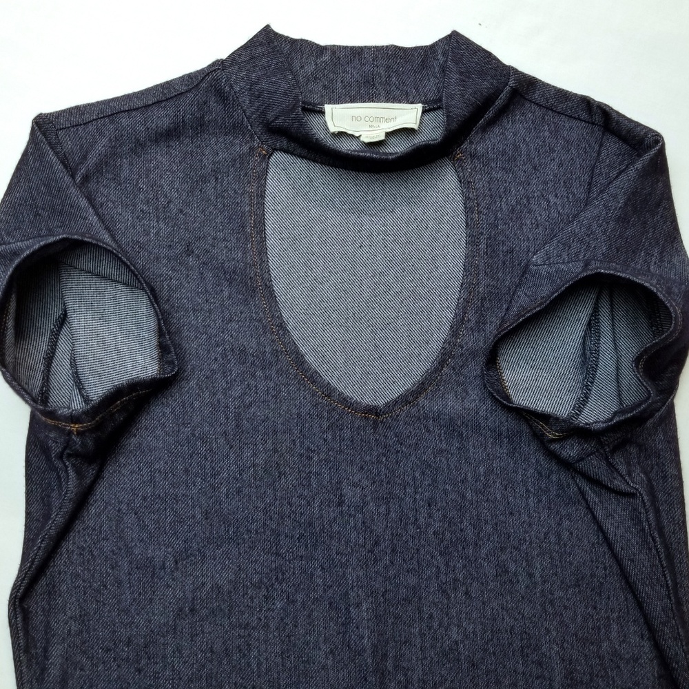 No Comment Denim Color Stretchy Dress Size: Medium - Picture 4 of 5